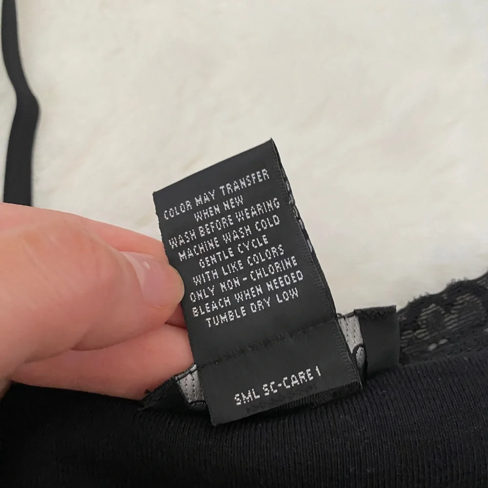 Y2K Black Lace Sequin Cami | Style & Co Stretchy Tank Top - Picture 8 of 9